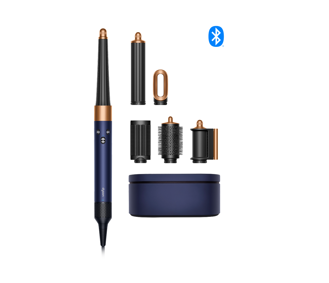 Dyson Airwrap i.d. Bleu de Prusse et Cuivré intense avec ses accessoires